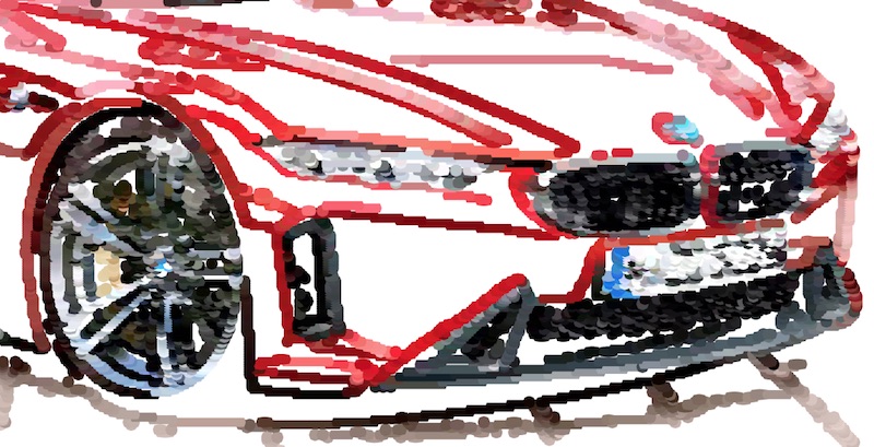 Red car art made using Vector FX